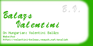 balazs valentini business card